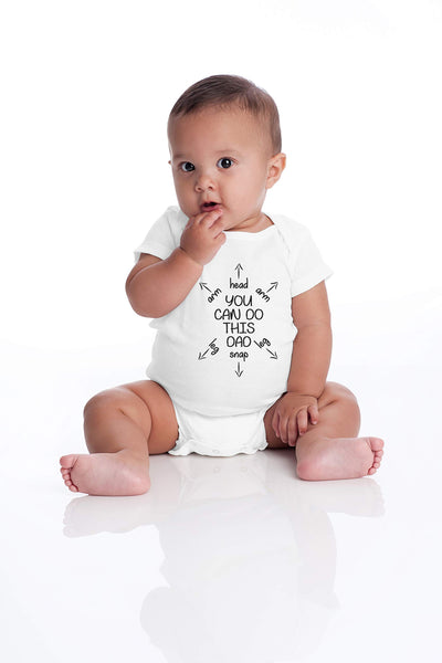 You Can Do This Dad - Funny Baby Essentials Bodysuit - Cute Baby Girl Clothes Newborn Boy Outfit (Newborn, White)