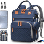 Diaper Bag Backpack Baby Bag for Mom Dad with Changing Pad, 19 Pockets, Large Waterproof Travel Baby Girl Boy Toddle Diaper Bag with Insulated Pocket, Baby Shower Gifts, Blue