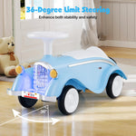 Costzon Toddler Ride On Toy, Classic Foot to Floor Sliding Car w/Steering Wheel, Horn, Headlights & Under Seat Storage, Kids Push Ride-Ons, Retro Baby Ride On Toys for Boys Girls 19-36 Months (Blue)