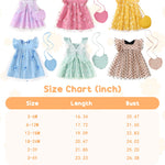 Baby Girl Clothes 6 9 12 Months Toddler Girl Boho Dress Summer Baby Butterfly Short Sleeve Fancy Ruffle Dress Cute Outfit Childrens Clothes with Bag