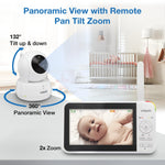 VTech VM924 Remote Pan-Tilt-Zoom Video Baby Monitor, 5" LCD Screen, Up to 17 Hrs Video Streaming, Night Vision, Up to 1000ft Range, Soothing Sounds, 2-Way Talk, Temperature Sensor,Secured Transmission
