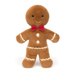 Jellycat Jolly Gingerbread Fred Stuffed Animal, Huge 20.5 inches - Christmas Plush Toy Décor