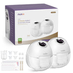 Nuliie S32 Wearable Breast Pump Hands-Free, More Private Electric Pump, 4 Modes 9 Suction Levels, 24mm Flange with 18/21mm Inserts, Easy Clean & Anti-Leak Design, Accessories Included (2 Packs, White)