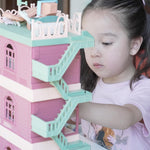 nunukids Doll House for 3Y+ Accessories and Furniture Vibrant Playhouse for Kids 4-8 Dollhouse Furniture Set 29pcs Pretend Play Furniture Toys for Boys Girls Toddlers