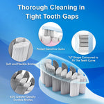 Kuicur Sonic Electric Toothbrush for Adults and Kids, Comes with 10 Brush Heads & Travel Case, 5 Modes with 2 Minutes Built in Smart Timer, One Charge for 90 Days, 42,000 VPM Motor (Blue and White)