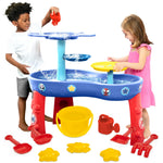 Spidey and His Amazing Friends Water Table by Delta Children | 3-Tier Activity Water Play Table with 11-Piece Toy Set | Water Sensory Table + Beach Toys for Backyard for Toddlers Ages 2+, Blue