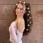 100Pcs Colorful Mini Flower Hair Clips, TEBIEKOY Baby Hair Clips Mini Claw Clips Cute Jaw Clips Hair Pins Hair Barrettes Toddler Hair Accessories for Women Girls Kids Teens