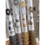 MOZXIRZ 4 Pcs Cute Retractable Pens Cat Gel Pens Cartoon Pen 0.5mm Black Ink Writing Pen Aesthetics Pens Kawaii Pen for Girls Women Boy Office School Pens (Cute Cat)
