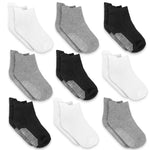 Infinno Baby Non Slip Ankle Socks with Grips, Toddlers Kids 1T-7T, 9 Pairs