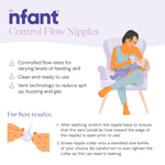 nfant | Slow Flow Nipple, Purple (6ml/min), 4-Pack