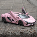 BDTCTK 1/36 Lamborghini Sián FKP37 Diecast Car Models, Zinc Alloy Toy Pull Back Vehicles Toy Cars for Toddlers Kids Boys Girls Gift (Pink)