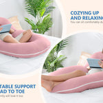 INSEN Pregnancy Pillows, Multi-use Maternity Pillows for Sleeping and Nursing, U Shaped Pillow for Adults (Cooling Tencel-Pink)