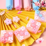GZBABY Cherry Blossom Patternt Erasers 6 Pcs, Cute Cartoon Eraser, Stylish and Durable (Rectangle)