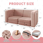 wanan Kids Couch 10PCS, Modular Kids Play Couch for Playroom Bedroom, 10 in 1 Multifunctional Kid Sofa for Playing, Creativing, Sleeping, Indoor Toddler Couches for Boys and Girls(Pink)