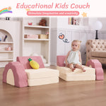 LOAOL Kids Couch 10PCS, Modular Kids Play Couch, Multifunctional Foam Toddler Sofa, Imaginative Convertible Play Sofa for Playroom(Medium Size)