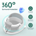 PANUSU Baby Bath Seat Baby Bathtub - with Strong Suction Cups and 360° Surround Support – Easy Release, Non-Slip Cushion, Lockable Armrests – Infant Bath Chair for Babies 6-24 Months, Grey