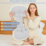 Trankerloop Pregnancy Pillow for Pregnant Women Sleeping, Faux Fur Luxury Maternity Pillow Support for Back, HIPS, Legs, Maternity Pillow Grey