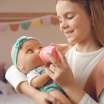 Sam 15" Realistic Soft Body Baby Doll with Open/Close Eyes with Bottle, Pacifier, Headband, & Mint Outfit, Ages 18M+