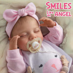 BABESIDE Lifelike Reborn Baby Dolls - 20-Inch Sweet Smile Real Life Realistic-Newborn Full Body Vinyl Sleeping Baby Girl with Toy Accessories Gift Set for Kids Age 3+