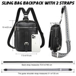 2 in 1 Crossbody Bags for Women Men Sling Backpack Purse Faux Leather Cross Body Bag for Woman with 2 Deletable Straps and Wipes Pouch Large Front Chest Shoulder Purses Diaper Bag Fanny Pack Brown