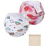 Durio 2PCS Reusable Swim Diapers - Baby Swim Diapers Adjustable Washable Newborn Infant Diaper Soft Water Diaper for Swimming Lessons with a Mesh Bag 2-3T