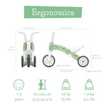 Chillafish Bunzi FAD 7 Limited Edition Gradual Balance Bike and Tricycle, 2-in-1 Ride on Toy for 1-3 Years Old, Silent Non-Marking Wheels, Girafitti