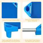 KOTEK Stackable Sleeping Daycare Cots for Kids, Portable Toddler Nap Cots, 52" L x 23" W, Ready-to-Assemble, Space-Saving Children Naptime Cot for Classroom Preschool (Set of 6, Blue)