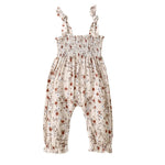 Sasaerucure Summer One Piece Outfits Infant Baby Girl Romper Jumpsuit Sleeveless Ruffle Halter Floral Bodysuit Clothes (Khaki, 12-18 Months)