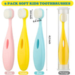 Patelai 6 Pieces Kids Extra Soft Nano Toothbrush Children Bristles Children Micro Nano Manual Toothbrush Set with 20000 Bristles for Age 3and Above Boys Girls Protecting Cleaning(Cute Style)
