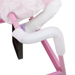 Spring Rocking Horse - Plush Bouncy Ride-On Toy with Fun Sounds, Wood Handles, and Adjustable Stirrups for Kids Ages 3 to 6 by Happy Trails (Pink)