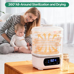 Freebaby Baby Bottle Steamer and Dryer,All-in-One Sterilizer and Dryer for All Baby Bottle,Bottle Sanitizer for Pacifiers&Breast Pump Parts, with LED Screen and Auto-Off