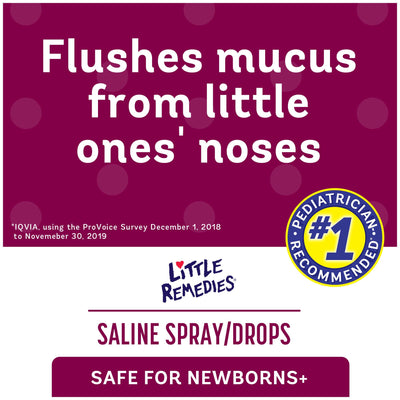 Little Remedies Sterile Baby Saline Nasal Spray and Drops, Safe for Newborns to Relieve Stuffy and Dry Noses, 1 Fl Oz