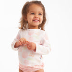 Gerber Baby Girls Baby Toddler Long Sleeved Rashguard Swim Bathing Suit Set Pink Shells 0-3 Months