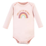 Hudson Baby Unisex Baby Cotton Long-Sleeve Bodysuits, Sunshine Rainbows 5-Pack, 18-24 Months