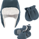 Hudson Baby Girls' Trapper Hat, Mitten and Bootie Set