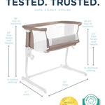 Baby Delight Beside Me Dreamer Bassinet | Bedside Sleeper & Baby Bassinet | 6-Position Height Adjustment | 100% GOTS Certified Organic Cotton Fabric | Organic Mocha