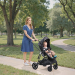 Lite 2.0 Baby Stroller with Bassinet Mode, 2-in-1 Foldable Infant Stroller with Reversible Seat and UPF 50+ Canopy, Black