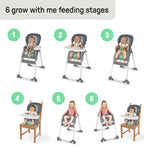 Ingenuity Full Course 6-in-1 High Chair - Baby to 5 Years Old, 6 Convertible Modes, 2 Dishwasher Safe Trays - Astro, 13108