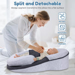 Baby Feeding Support Wedge Pillow, Infant Nursing Cushion with Gentle Incline for Bottle Feeding and Tummy Time, Portable Lounger Support
