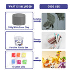 SELEAD Foam Clay Grey 300g - Moldable Air Dry Ultra-Light Modeling Clays for Adult Cosplay, Sculpting, Arts & Crafts - with 30g Colored Clay