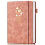 Ovesmusl Journal for Girls Women Journals for Writing 100GSM A5 Leather Notebook for Girls Ages 8-12 College Ruled 192 Pages Flower Diary with Heart-Shaped Shadow 8.3" x 5.7", Pink