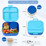 Aimsnk Bento Lunch Box for Kids with 12oz Soup Thermo,4 Compartments Lunch Box Containers Kids, Includes Foldable Spoon &Sauce Jar, BPA Free&Leak proof,Insulated Food Jar for Travel,School,Picnic