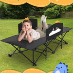 ZENPETIO Kids Camping Cot, Foldable Toddler Bed with Safety Rails & Glow-in-The-Dark Blanket, Sturdy Portable Design for Travel, Indoor Outdoor Sleeping Cot for Toddlers Kids
