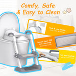 HBTower Potty Training Seat with Step Stool Ladder for Toddlers, Adjustable Kids Toilet Seat with Splash Guard, Anti-Slip Pads & Safety Handles, Comfortable Potty Chair for Boys & Girls (Grey)