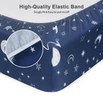 IOCCLH Baby Crib Sheets 2 Pack for Boys and Girls Fit for Standard Crib Toddler Mattress Breathable Soft Microfiber Baby Sheet 28x52x8in(Starry Sky & Clouds)
