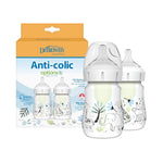 Dr. Brown’s Natural Flow Anti-Colic Options+ Wide-Neck Baby Bottle Designer Edition Bottles, Woodland Decos, 5 oz/150 mL, Level 1 Nipple, 2-Pack, 0m+