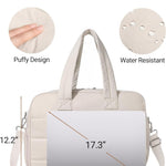 Diaper Bag with Breast Pump Laptop Compartment, Puffer Quilted Tote Bag with Baby Changing Pad Stroller Buckle Straps