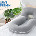 INSEN Pregnancy Pillows, Detachable Body Pillow for Sleeping, Nurse & Relax, Multi-Use Pregnancy Pillows for Pregnant Women, Cooling Tencel-Grey