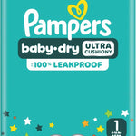 Pampers Diapers - Baby Dry - Size 1, 44 Count, Absorbent Disposable Infant Diaper (Packaging May Vary)