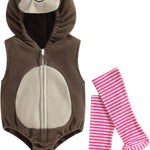 Madjtlqy Halloween Costumes Toddler Baby Boy Girl Flamingo Animal Hooded Sleeveless Romper Jumpsuit Legging Duck Outfits